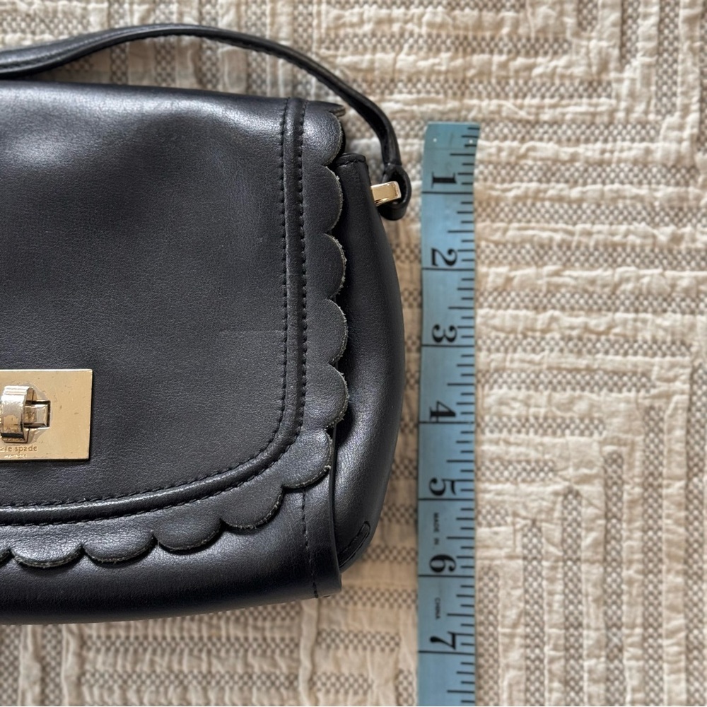 Kate Spade Maple Court Zani Scalloped Crossbody | Black Leather - Picture 9 of 9